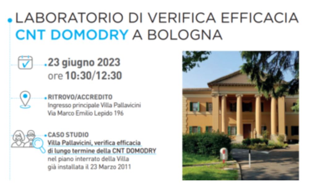 A Bologna il laboratorio di verifica dell’efficacia CNT Domodry
